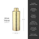 Art Deco Cocktail Shaker in Gold
