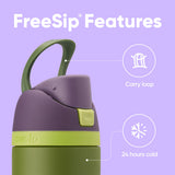 Owala Insulated Stainless Steel Water Bottle with Straw for Sports and Travel, BPA-Free Sports Water Bottle, 24 oz, Rapunzel