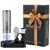 Electric Wine Aerator & Opener Set with Accessories, Rechargeable Automatic Corkscrew, Aerator, Dispenser, Foil Cutter Tool, Stopper, Wine Lovers Gift for Housewarming, Birthday, Registry, Anniversary