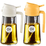 YARRAMATE 16oz/470ml Glass Olive Oil Sprayer for Cooking with Stickers, 2 in 1 Oil Dispenser for Kitchen Gadgets, Food Grade Premium Spray Bottle with Portion Control for Salad, Frying, BBQ (Black)