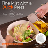 YARRAMATE 16oz/470ml Glass Olive Oil Sprayer for Cooking with Stickers, 2 in 1 Oil Dispenser for Kitchen Gadgets, Food Grade Premium Spray Bottle with Portion Control for Salad, Frying, BBQ (Black)