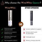Electric Wine Aerator & Opener Set with Accessories, Rechargeable Automatic Corkscrew, Aerator, Dispenser, Foil Cutter Tool, Stopper, Wine Lovers Gift for Housewarming, Birthday, Registry, Anniversary