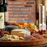 Electric Wine Aerator & Opener Set with Accessories, Rechargeable Automatic Corkscrew, Aerator, Dispenser, Foil Cutter Tool, Stopper, Wine Lovers Gift for Housewarming, Birthday, Registry, Anniversary