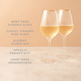 Gilded Stemmed Wine Glasses