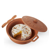 Terra Cotta Brie Baker with Wood Spreader