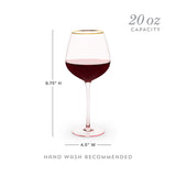 Rose Crystal Red Wine Glass Set
