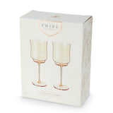Tulip Stemmed Wine Glasses in Amber