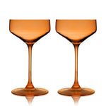 Reserve Nouveau Crystal Coupe Glasses in Amber Set of 2