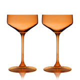 Reserve Nouveau Crystal Coupe Glasses in Amber Set of 2