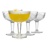Libbey Hobstar Coupe Cocktail Beverage Drinking Glasses, 8.5 ounce, Set of 4