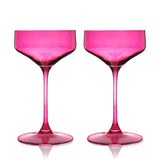 Reserve Nouveau Crystal Coupe Glasses in Berry Set of 2
