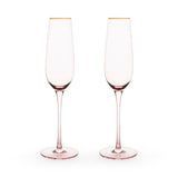 Rose Crystal Champagne Flute Set