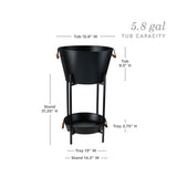 Black Beverage Tub with Stand & Tray