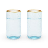 Aqua Bubble Glass Tumbler Set