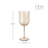 Tulip Stemmed Wine Glasses in Amber