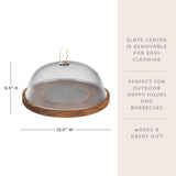 Modern Manor Slate & Acacia Cheese Board with Dome