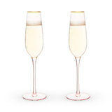 Rose Crystal Champagne Flute Set
