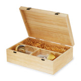 Wood Wine Gift Box with 2 Stemless Glasses