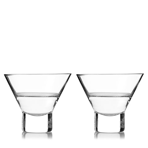 Crystal Stemless Martini Glasses