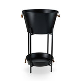 Black Beverage Tub with Stand & Tray