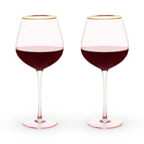 Rose Crystal Red Wine Glass Set